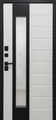 Стальная термодверь с удлиненным стеклом, панелями МДФ серого и белого цвета